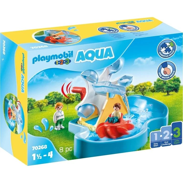 PLAYMOBIL 1.2.3 Aqua Water Wheel Carousel – Toddler Playset