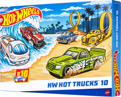 Hot Wheels 1:64 Die-Cast Toy Trucks 10-Pack – Stunt & Racing