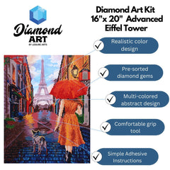 Leisure Arts Diamond Painting Kit – Eiffel Tower 16"×20"