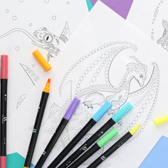 Leisure Arts Spirit Of Spring Dot Art Pad & Dual-Ended Marker Set 9pc