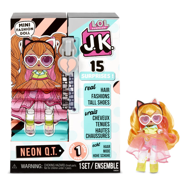 LOL Surprise JK Neon Q.T. Mini Fashion Doll with 15 Surprises
