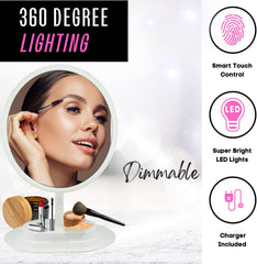 Onyx Professional 2-in-1 LED Vanity Mirror with Magnetic Hand Mirror