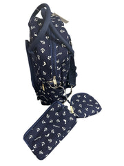 Women's 3-Piece Travel Bag Set – Navy Blue Anchor Print
