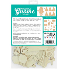 Leisure Arts Basics Girl Gnome Wood Craft Kit with Interchangeable Hats