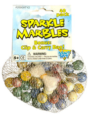 Muai Toys Sparkle Marbles – 40-Pack Classic Play Set