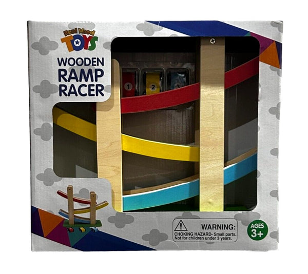 Real Wood Toys Wooden Ramp Racer with Track & 3 Cars