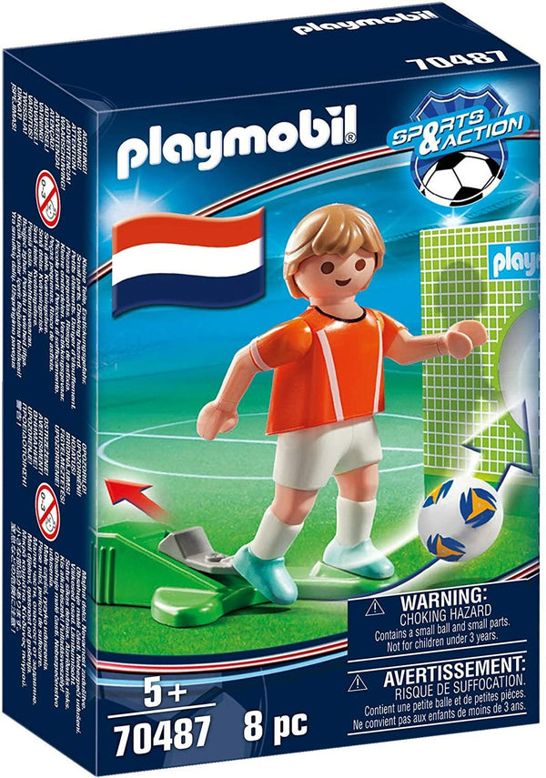 Playmobil Netherlands National Soccer Player Action Figure Set