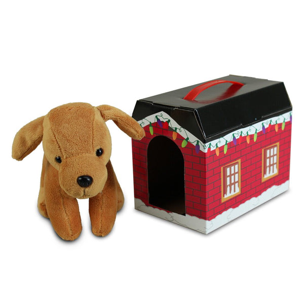 Beverly Hills Teddy Bear Santa Paws 7" Plush Dog with House