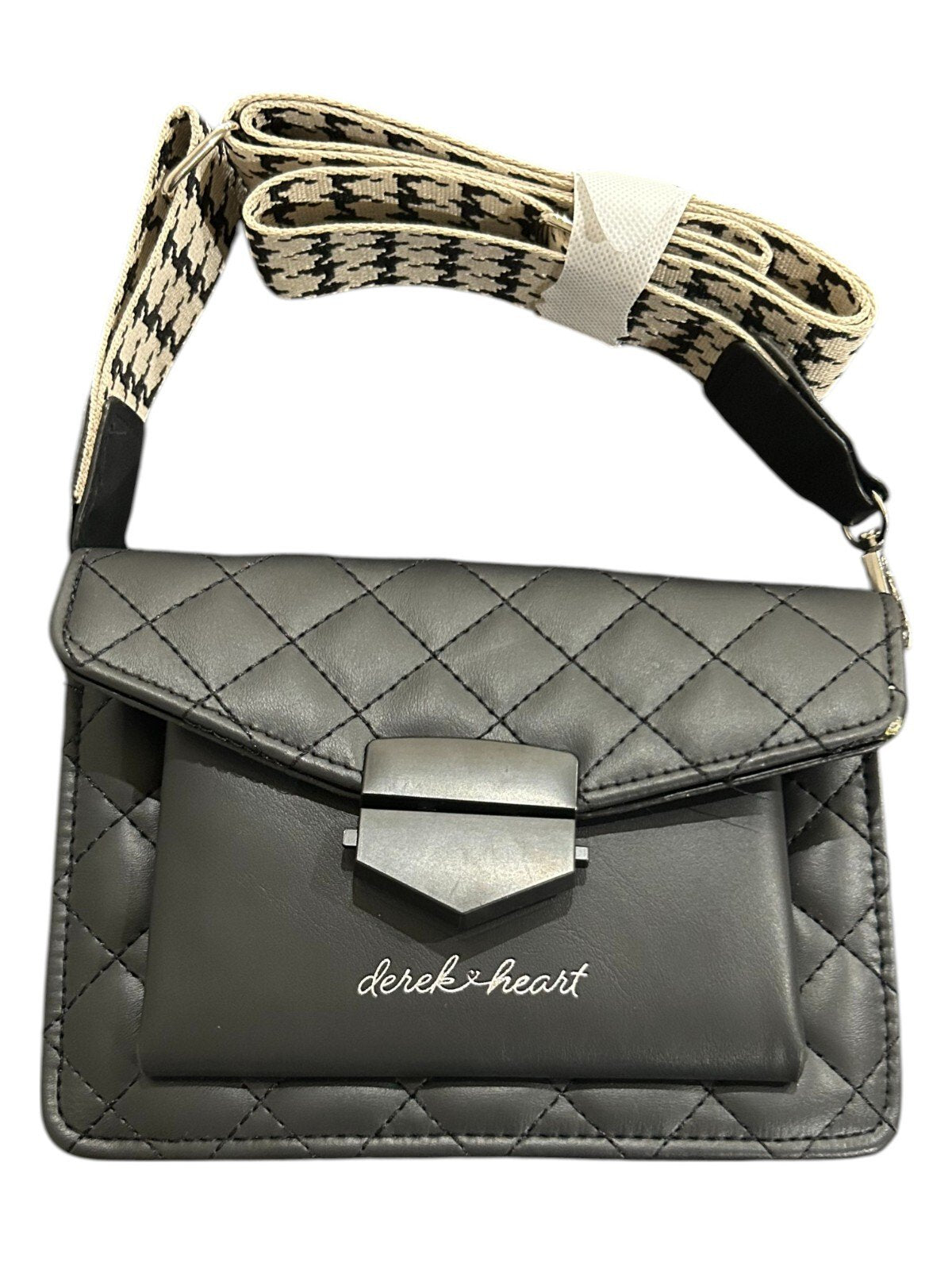 Derek Heart Flap Handbag with Adjustable Shoulder Strap