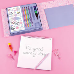 Make It Real Butterfly Sketchbook & Drawing 20-Piece Set