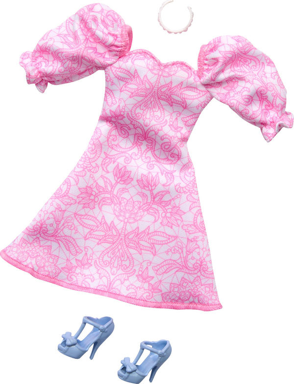Barbie Pink Puff Sleeve Dress & Accessories Fashion Pack