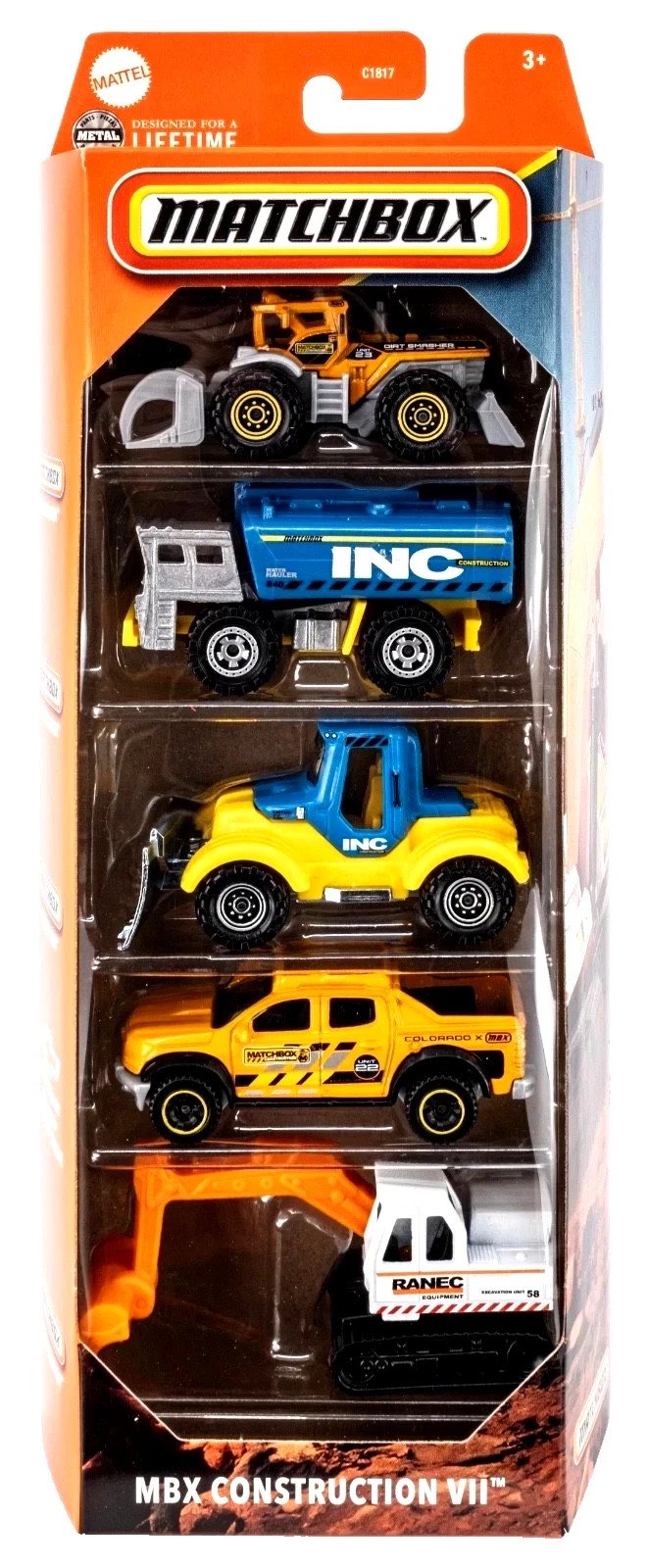 Matchbox MBX Construction VII 5-Pack Die-Cast Vehicles 2024