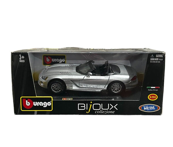 Bburago Dodge Viper SRT-10 Die-Cast Model Car – Silver 1:24 Scale