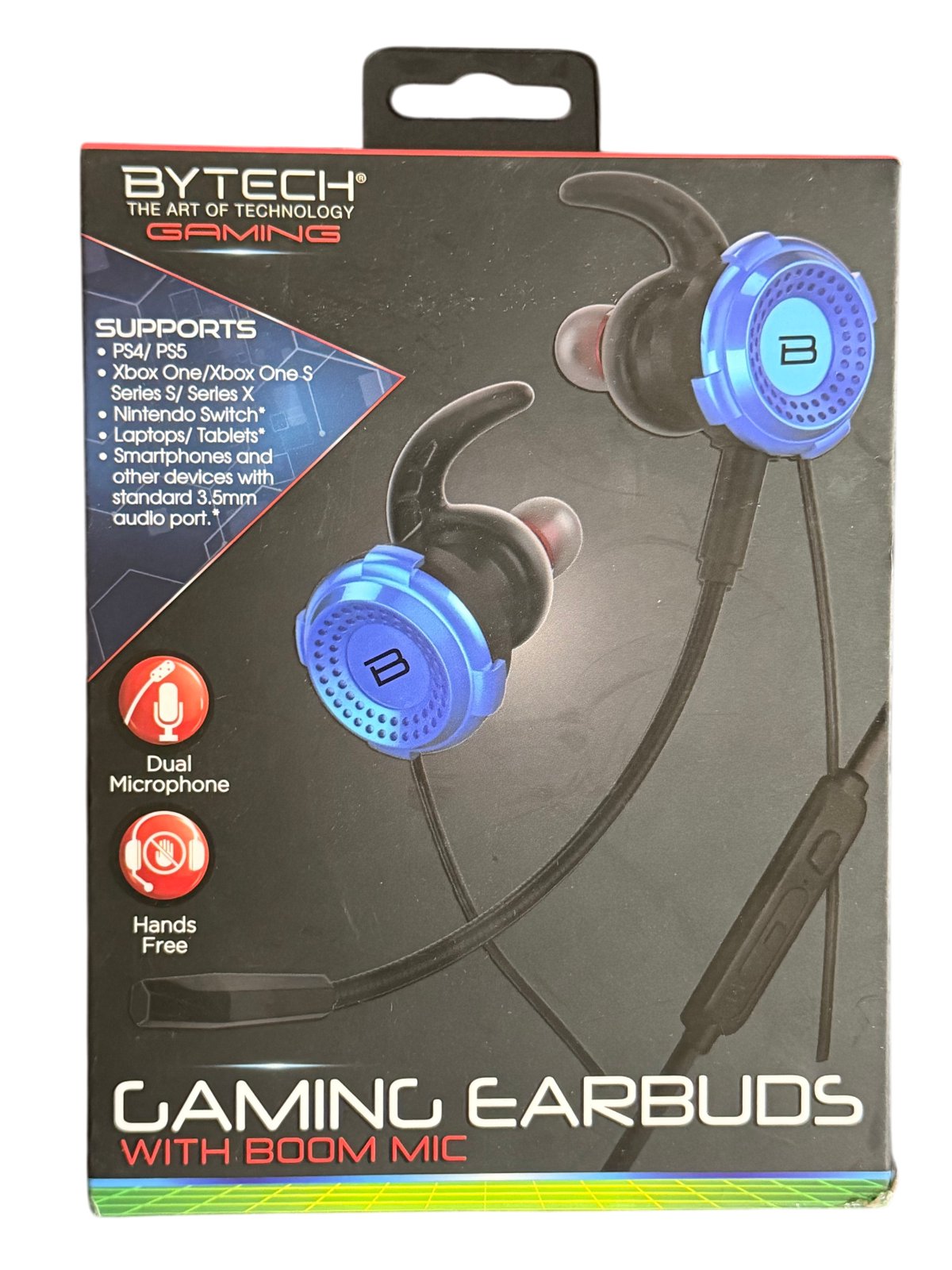 Bytech Gaming Earbuds with Detachable Boom Microphone