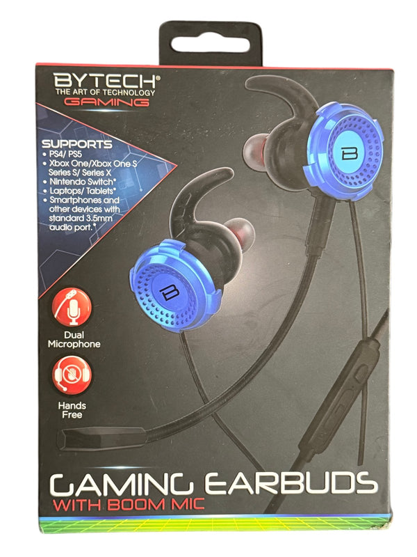 Bytech Gaming Earbuds with Detachable Boom Microphone