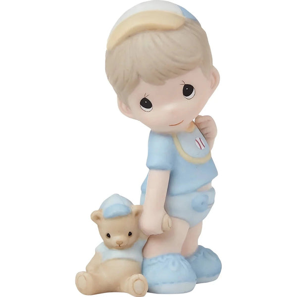 Precious Moments Oh Boy! Toddler & Teddy Bear Porcelain Figurine