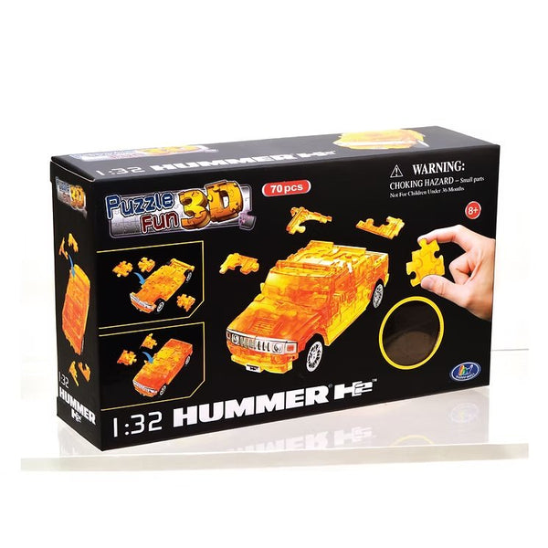 Happy Well 3D Puzzle Hummer H2 Model Kit – Translucent Orange