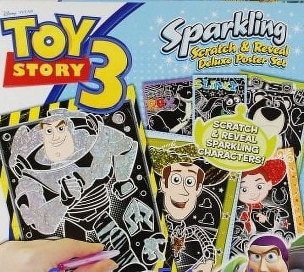 Toy Story 3 Sparkling Scratch & Reveal Deluxe Poster Set – 6 Posters