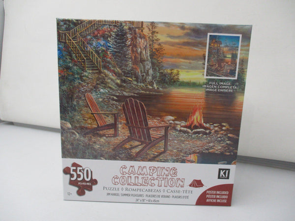 KI Puzzles Summer Pleasures 550-Piece Jigsaw | Jim Hansel Camping Art