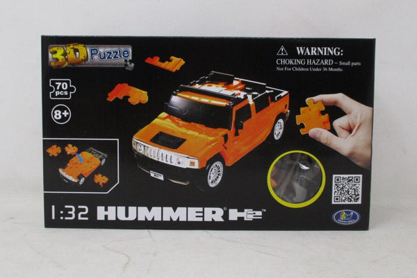 Happy Well 3D Puzzle Hummer H2 Model Kit – Bold Orange | 70 Pc
