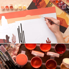 Arteza Desert Paint by Number Kit for Adults, 12x16 In, 21 Pieces