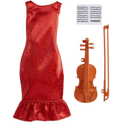 Barbie Violinist Doll Outfit Set with Dress, Violin, Bow & Sheet Music