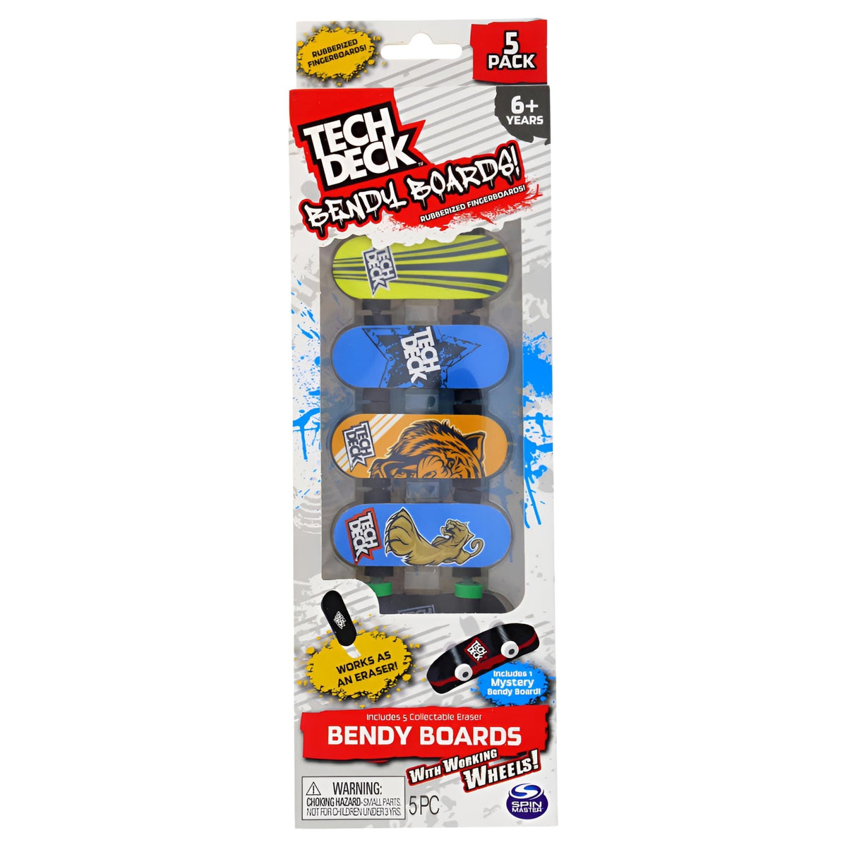 Tech Deck Bendy Boards 5-Piece Fingerboard Set with Working Wheels