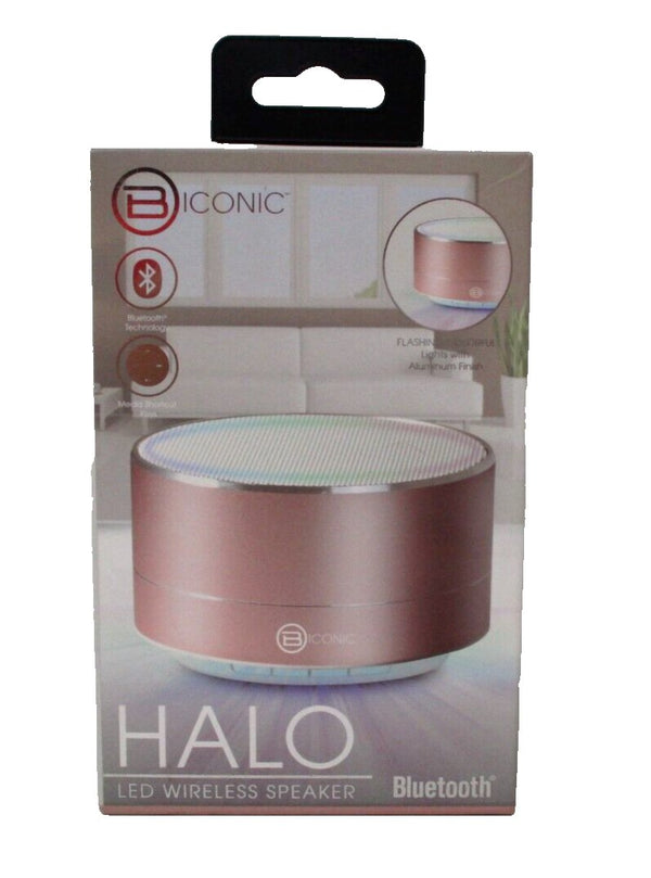 B Iconic Halo Sound Bass-Boosting Wireless Bluetooth Speaker – Pink