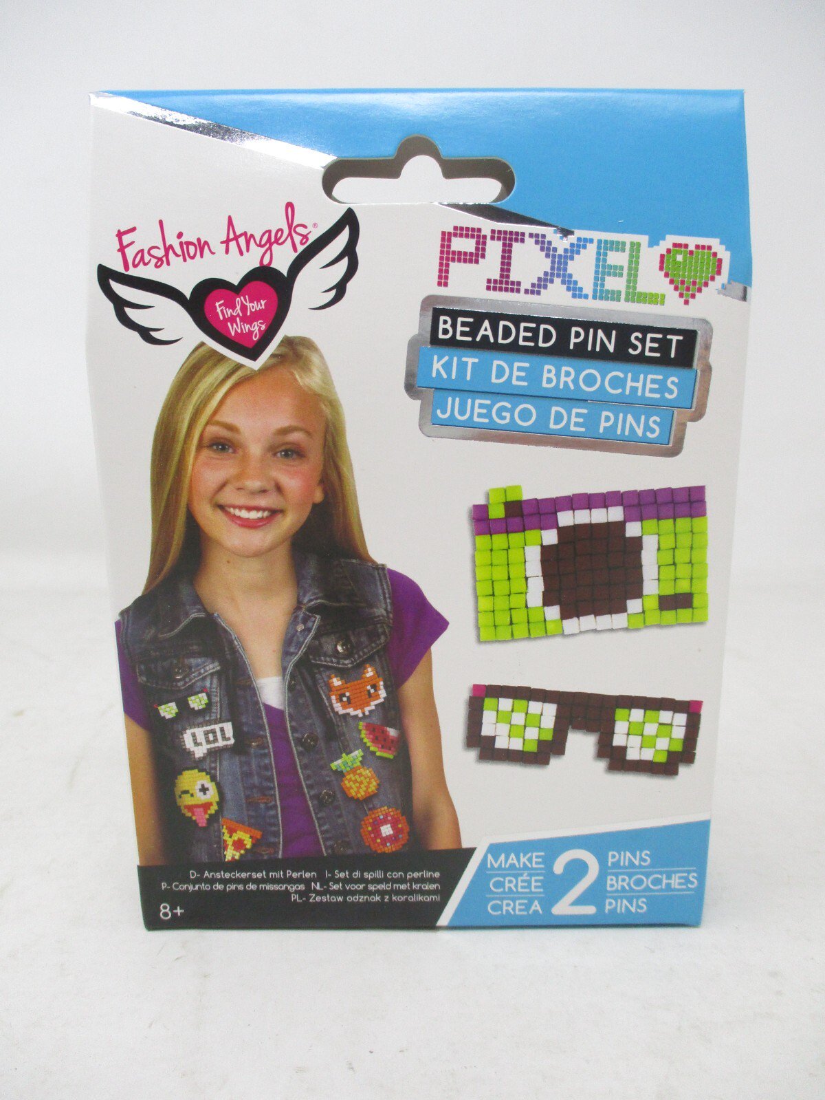 Fashion Angels PIXEL Beaded Pin Set – Makes 2 Pins