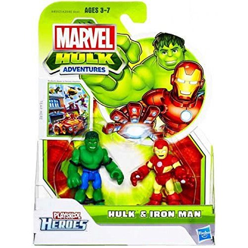 Playskool Marvel Super Hero Adventures Hulk & Iron Man Mini Figures