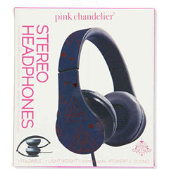 Pink Chandelier Stereo Headphones with White Button Detail