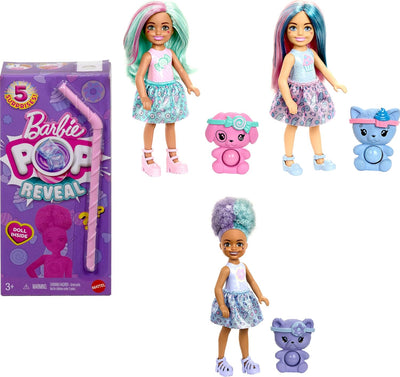 Barbie Chelsea Pop Reveal Doll – Treat Series with 5 Surprises