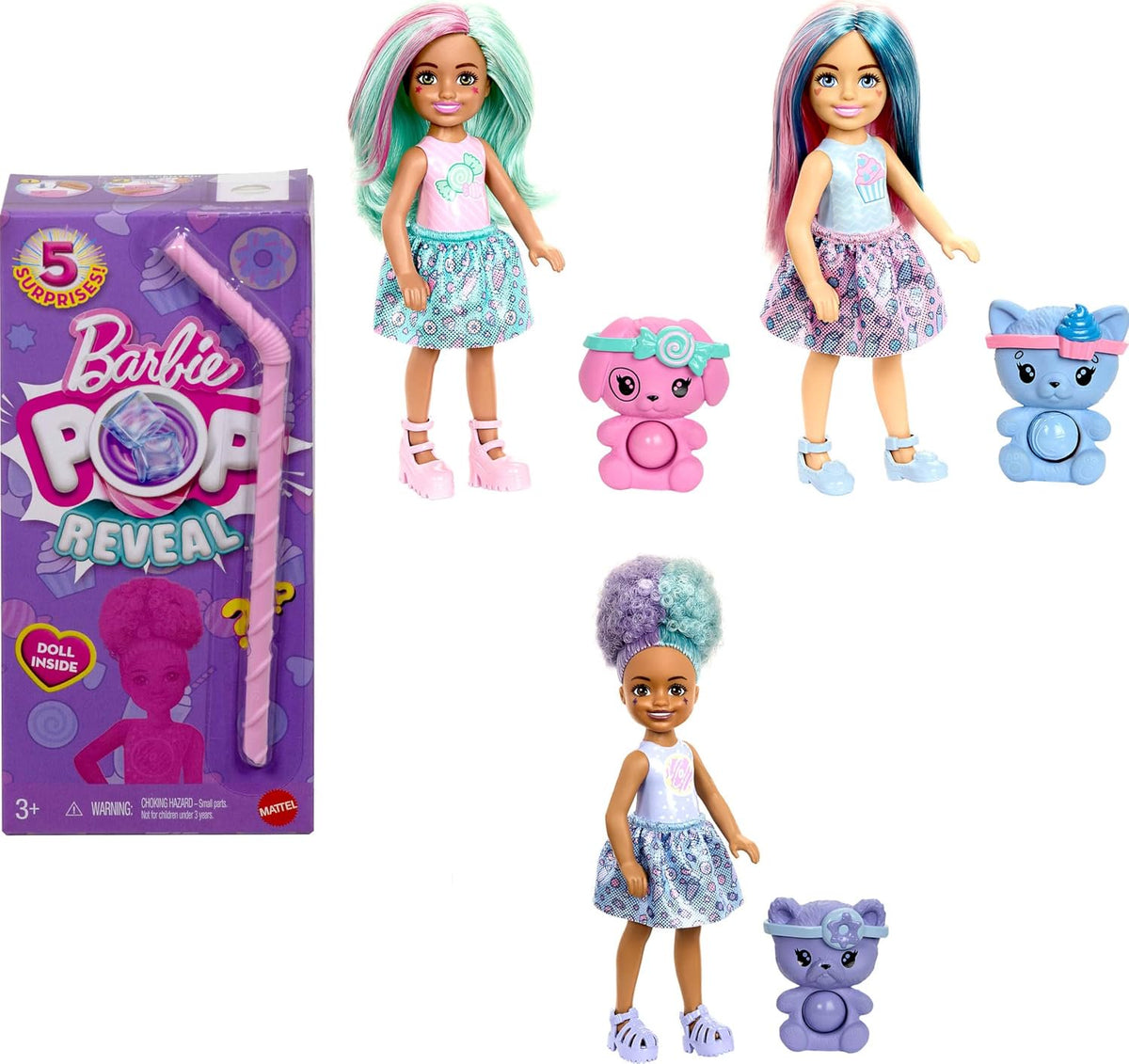Barbie Chelsea Pop Reveal Doll – Treat Series with 5 Surprises