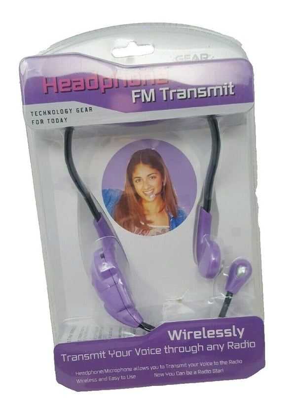 Cyber Gear FM Headphone Transmitter – Purple | Broadcast to Any Radio
