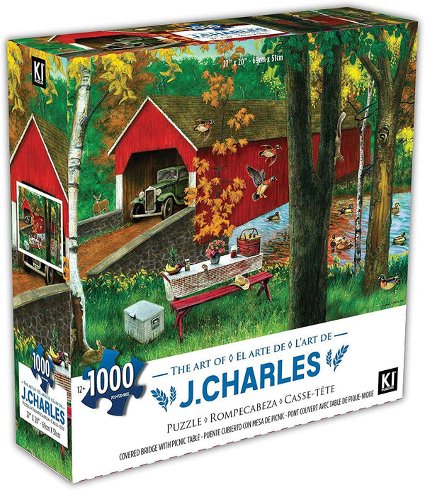 KI Puzzles Covered Bridge 1000 Piece Jigsaw 27x20