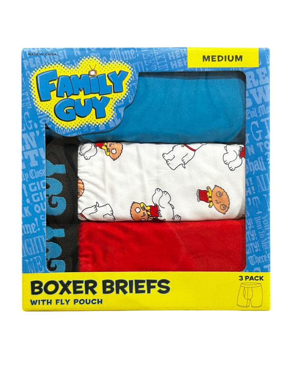 Family Guy Men's 3-Pack Boxer Briefs by Briefly Stated