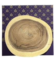Talent Round Acacia Cutting Board with Natural Bark Edge, 12.4"