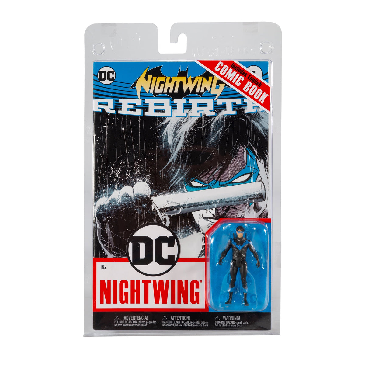 DC Direct Nightwing DC Rebirth 3-Inch Figure with Comic Book