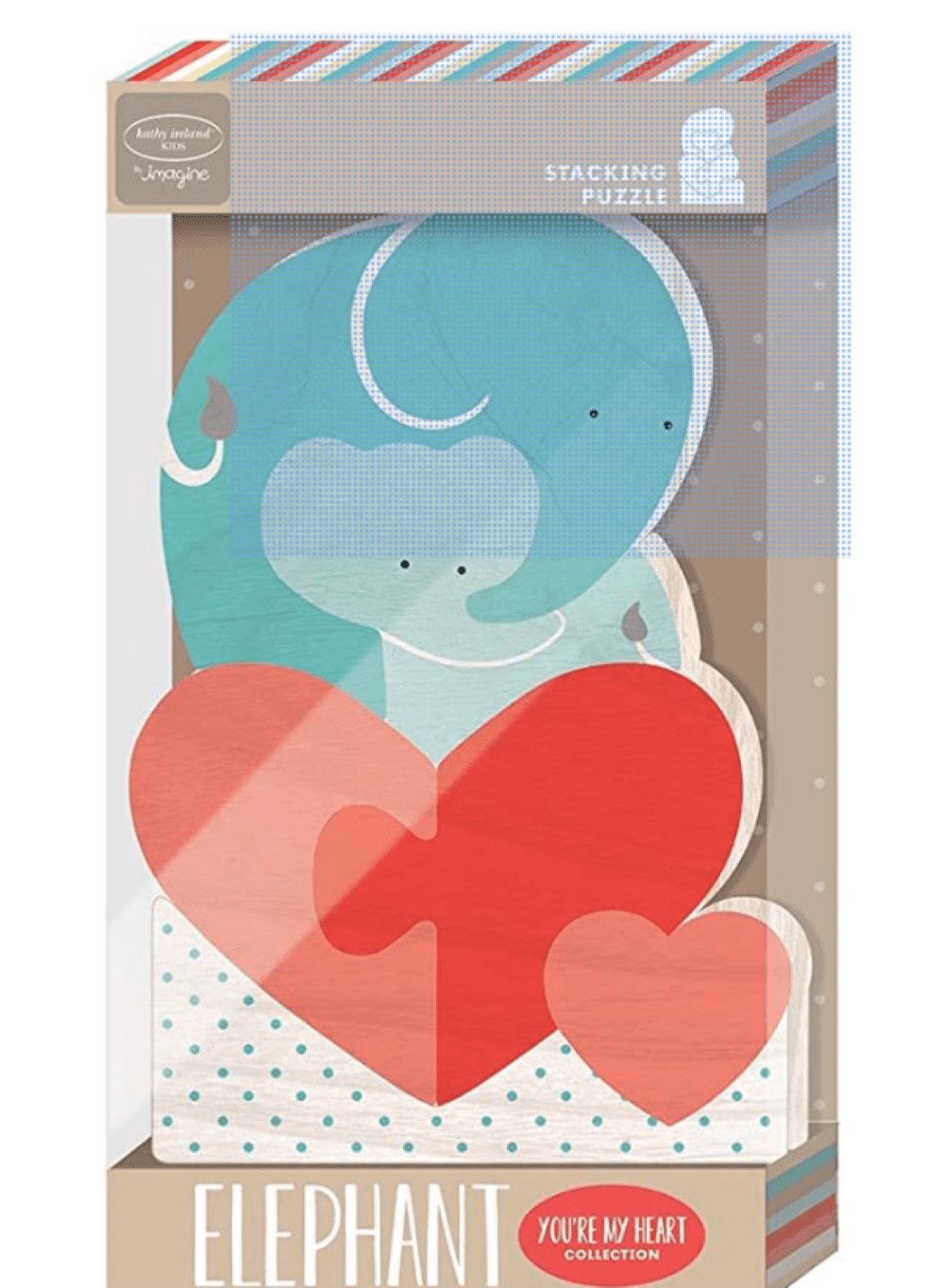 Kathy Ireland Elephant Wooden Stacking Puzzle for Kids