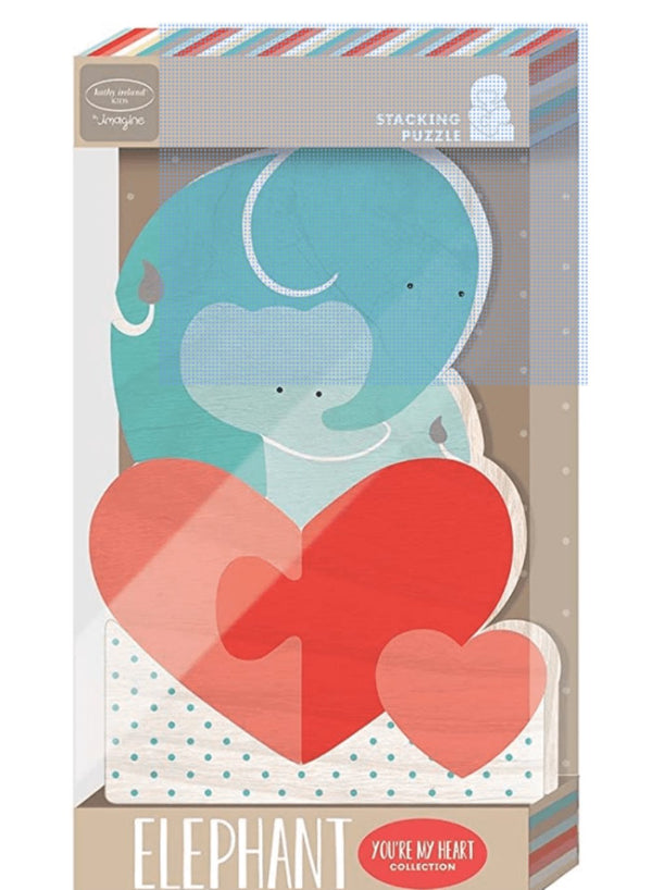 Kathy Ireland Elephant Wooden Stacking Puzzle for Kids