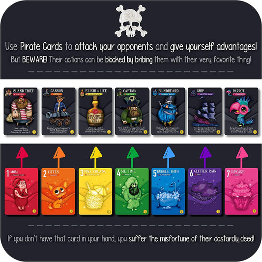 Goliath Rainbow Pirates Card Game - Rummy-Style Party Game for 2-5 Players, Ages 7+