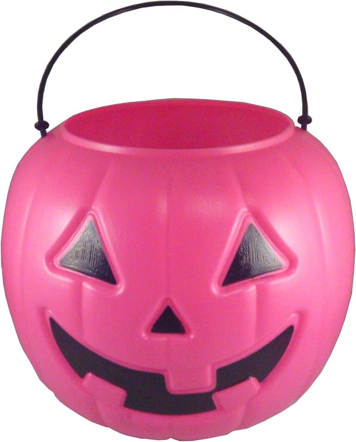 Pink Halloween Pumpkin Candy Bucket | Trick-or-Treat Pail