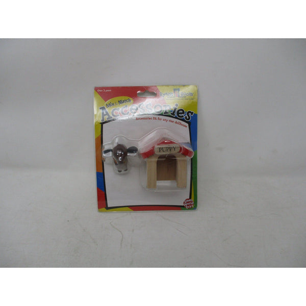 Ryan's Room Peppy Little Puppy Wooden Dog & Doghouse Set