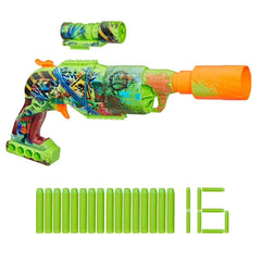 Nerf Zombie Strike Driller Dart Blaster with 16 Elite Darts