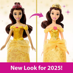 Mattel Disney Princess Belle Fashion Doll with Tiara & Styling Hair