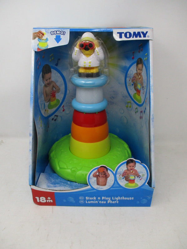 TOMY Stack n Play Lighthouse Bath Toy with Light & Sound