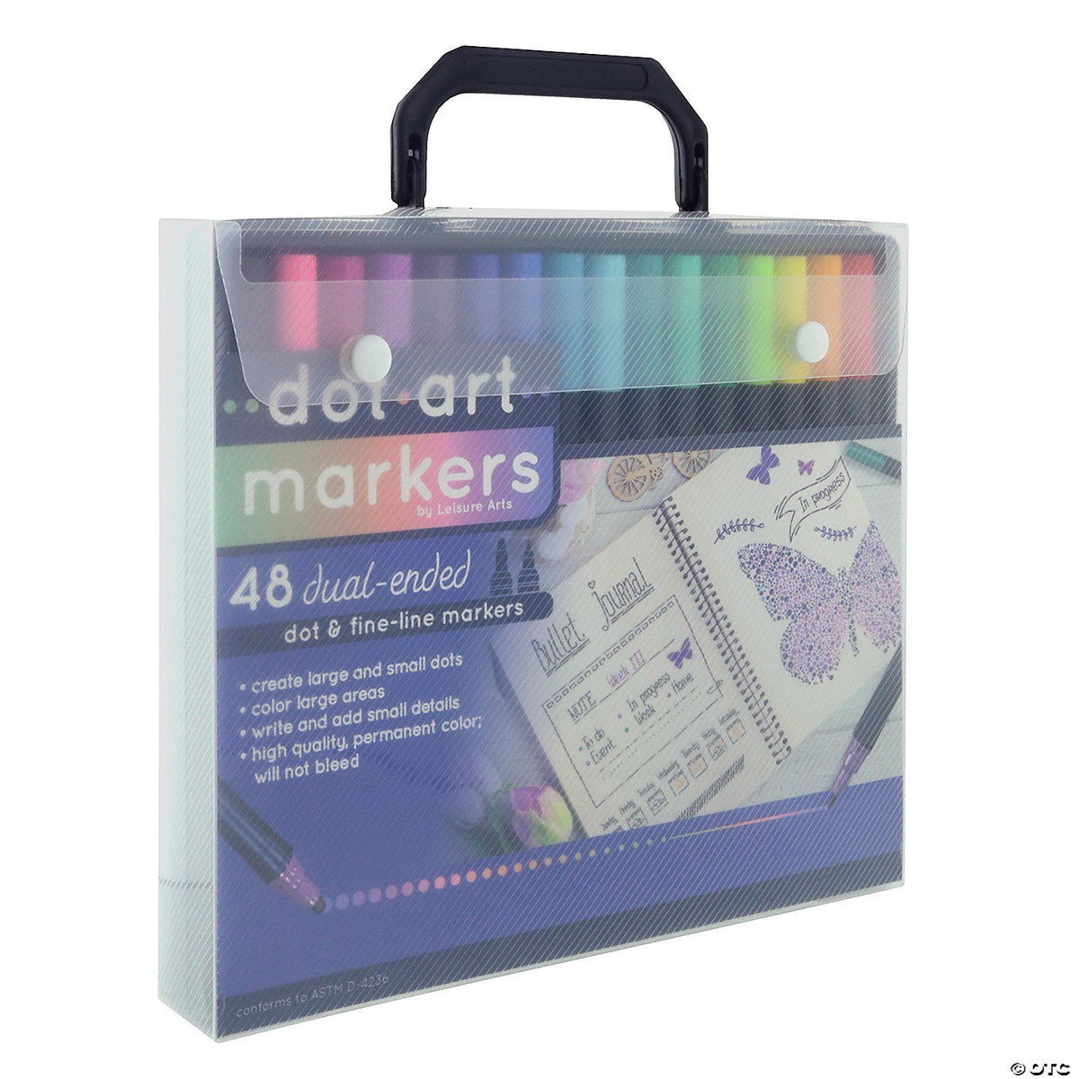 Leisure Arts Dual-Ended Dot Art Markers – 48-Piece Set