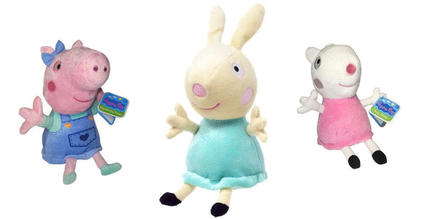 Peppa Pig Plush Bundle: Suzy Sheep, Rebecca Rabbit & Peppa 8in