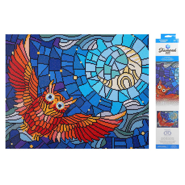 Leisure Arts Diamond Art – Stained Glass Owl 16x20 Kit