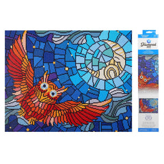 Leisure Arts Diamond Art – Stained Glass Owl 16x20 Kit